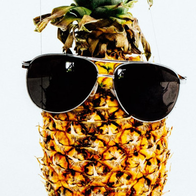 cool pineapple with sunglasses