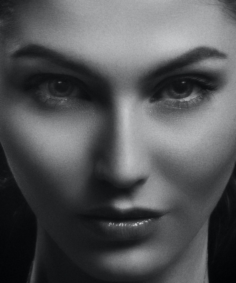 a close up of a woman's face