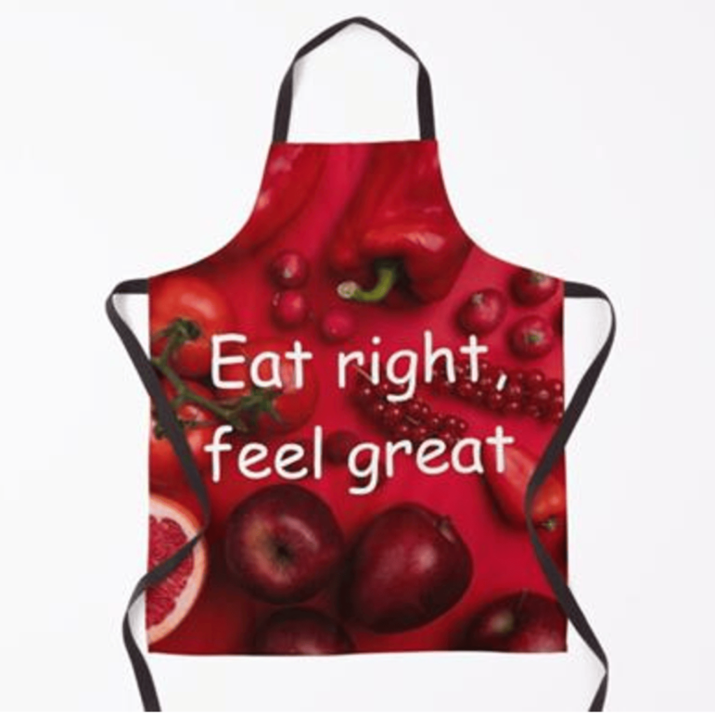 pic of red eat right feel great apron